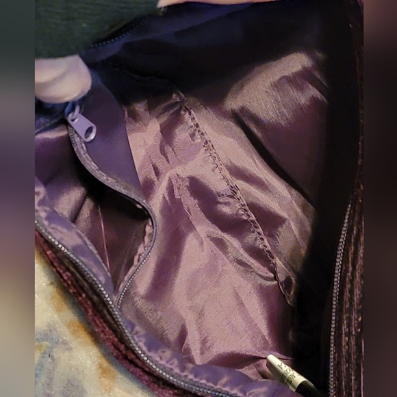 So. So real. So right. Purple Velvet Embroidered Hobo Shoulder Bag - Picture 2 of 6